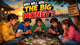 Cute Friends Playing Teen Patti by the Riverside | Who Will Win the Big Money? screenshot 1