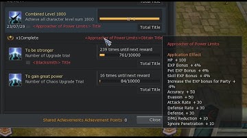Combined level 1800 achievement + EXP-ing tips