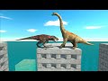 Dinosaurs fighting in flooded city  animal revolt battle simulator