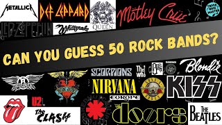 Guess 50 ROCK BANDS Challenge! 🤘🎸 | Trivia/Quiz/Test