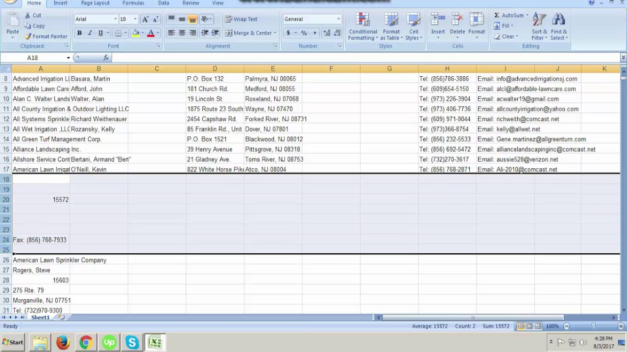 excel data entry assignment