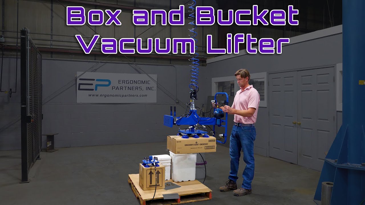 Versatile Multi-Head Vacuum Lifter for Boxes and Buckets