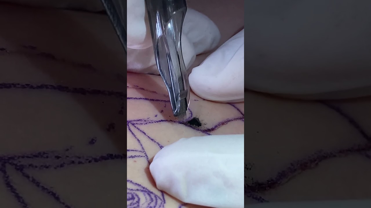 Black & Grey Rose Tattoo -  shading close-up