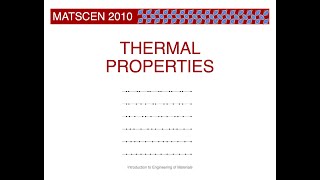 Thermal Properties of Materials