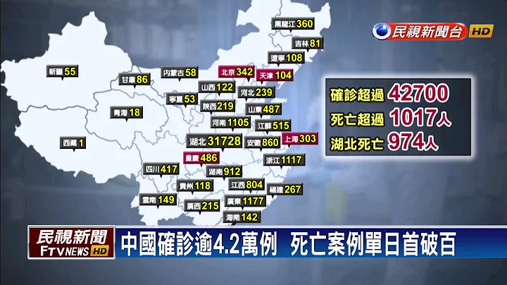武漢肺炎－中國確診逾4.2萬例  死亡案例單日首破百－民視新聞 - 天天要聞