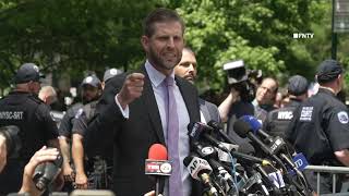 Eric Trump and Don Jr Speak outside their Father's Court Hearing