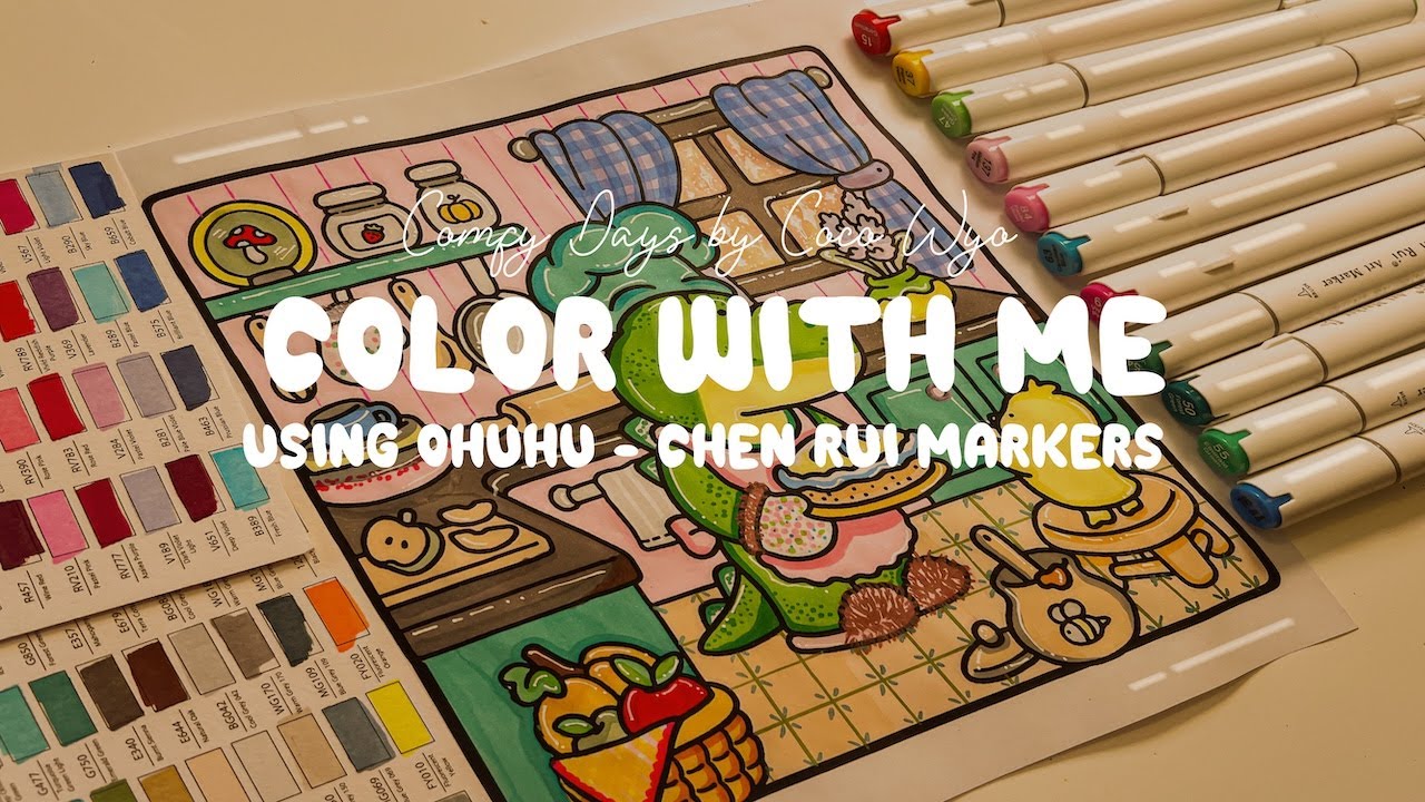 Color with me🐊🍪 Comfy Days by Coco Wyo Coloring with Alcohol Markers