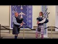 Welcome march on bagpipes