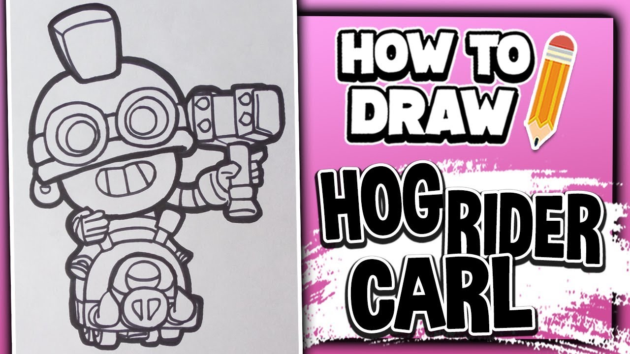 How to Draw Hog Rider Carl, how to draw step by step, how t...