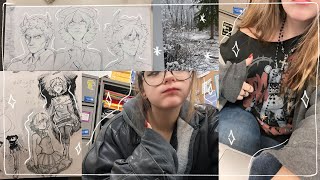 a little finals vlog [ art/study vlog]