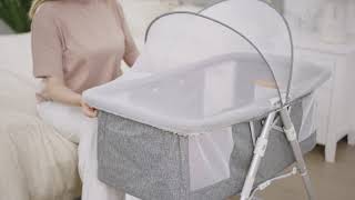 INFANS 2 in 1 Rocking Bassinet for Newborn Baby, One-Second Fold Travel Crib