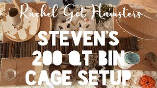 Steven the Roborovski Hamster 200 qt Bin Cage Tour // March 2022