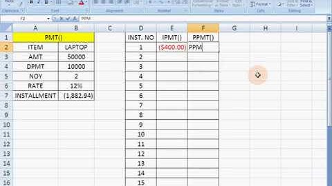 PPMT AND IPMT FUNCTION EXCEL IN HINDI