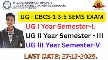 Dr Ambedkar Open University UG - CBCS-1-3-5 SEMS EXAM | semester exam time full details || #braou