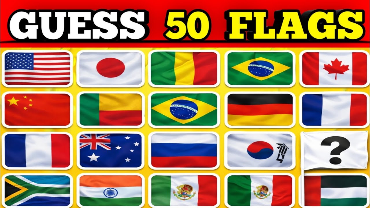 Guess the 50 Flags | in 3 second | Quiz in Hindi