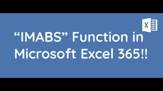 How To Use Excel Imabs Function On Office 365? Geek Excel