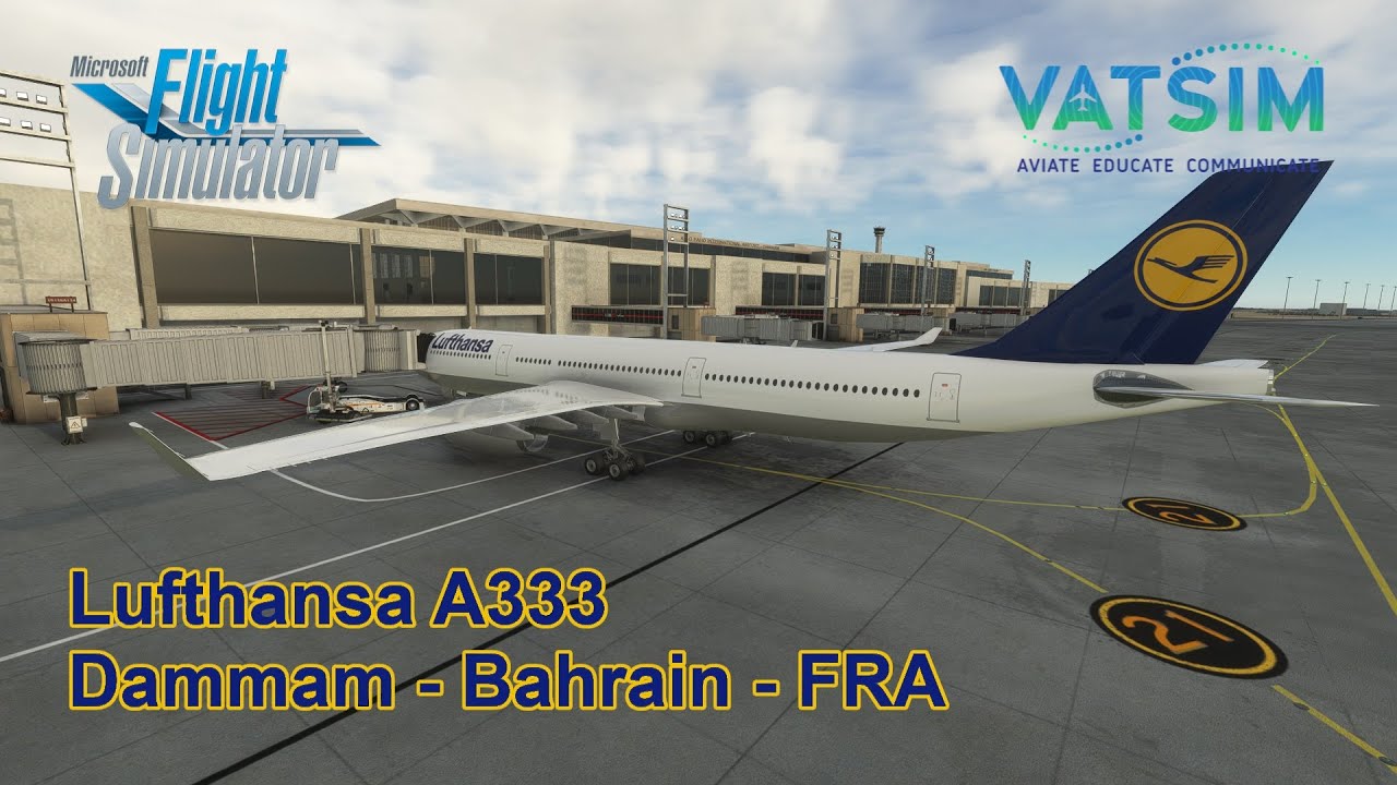 Sunset Departure out of Dammam | Lufthansa AIRBUS A330-300 | Dammam - Bahrain - Frankfurt | MSFS2020