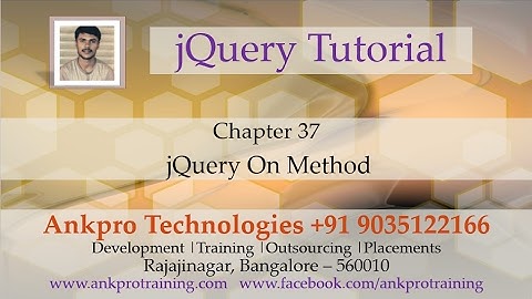 jQuery 37 - Events 7 - Binding Event Handlers using On Method
