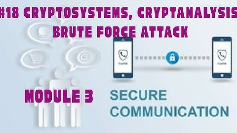 SC Module 3 Part 2- Cryptosystems, cryptanalysis, brute force attack
