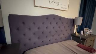 LUCID Mid Rise Upholstered Headboard   Diamond Tufted   Padded Polyester Review Lucid Mid Rise Upholstered Headboard