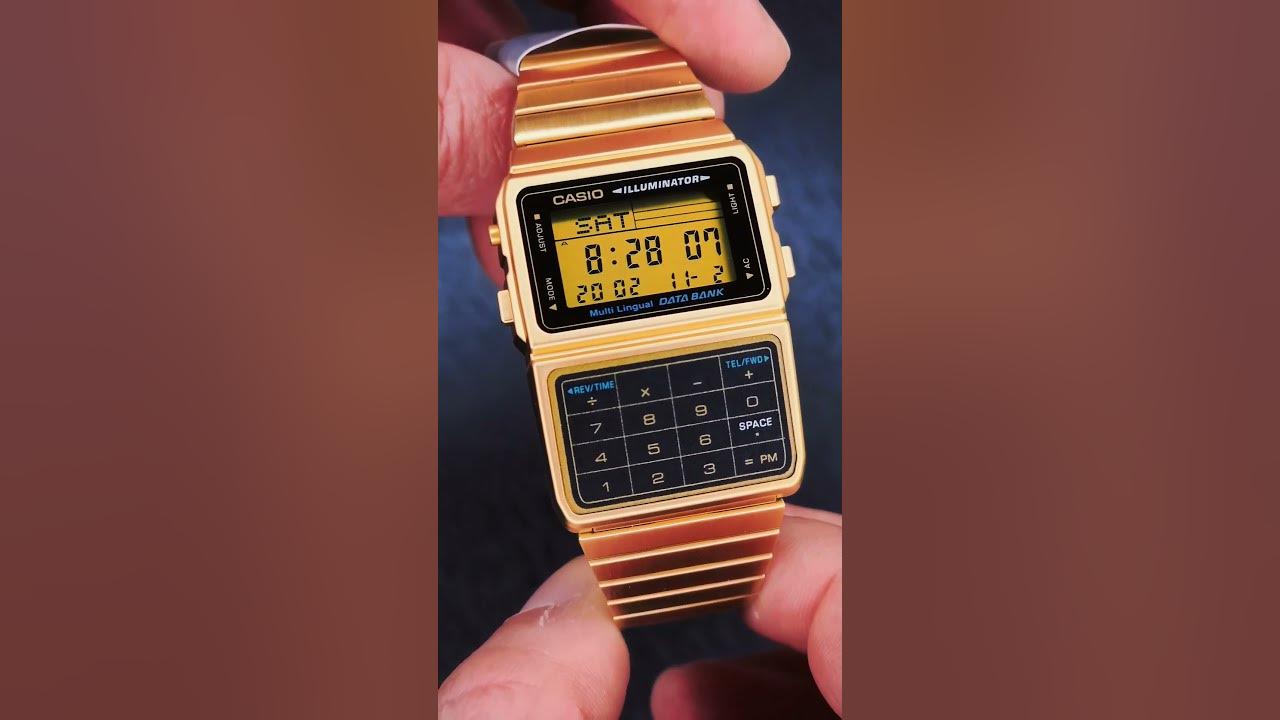 Reloj Casio Hombre Dorado Calculadora DBC-611GE-1EF
