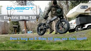 ONEBOT T6F Electric Bike Foldable 20" X 4.0" Fat Tire Electric Bicycle with 350W Motor, 48V 7.8AH