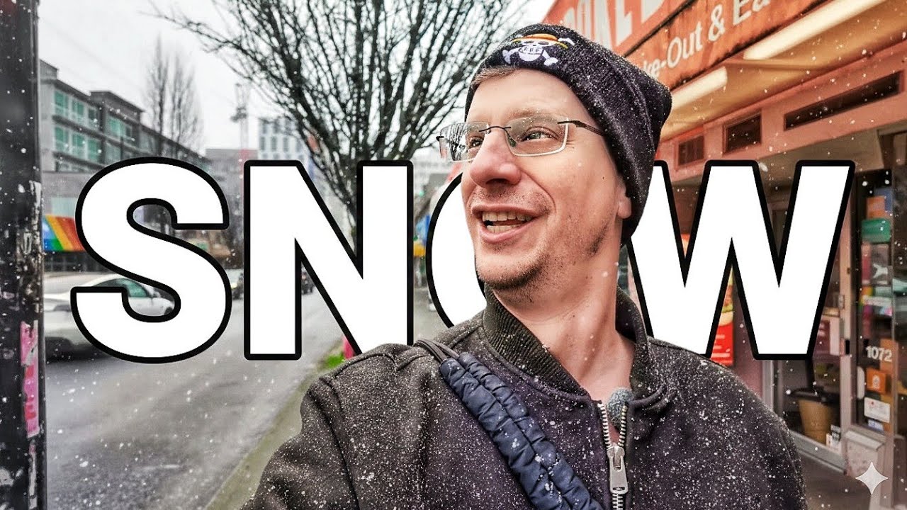Редчайший снегопад в Ванкувере! ❄️ Волшебство центра города и Вест-Энда | Атмосфера Ванкувера 🇨🇦