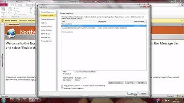 Microsoft Access 2010: Enabling Content Using A trusted Location