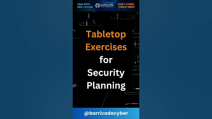 Tabletop Exercises for Security Planning - AMA with Eric