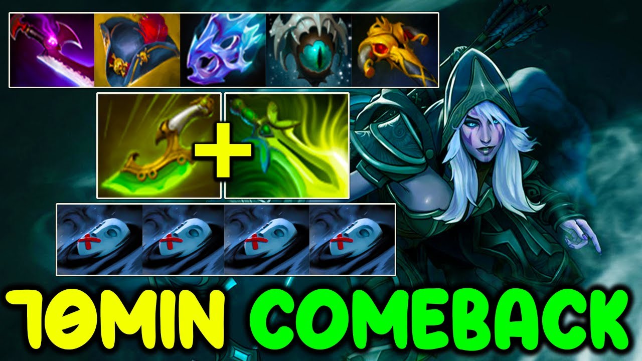70MINUTE COMEBACK - INTENSE MULTISHOT DROWRANGER - CRAZY TEAM FIGHT - DOTA 2 GAMEPLAY