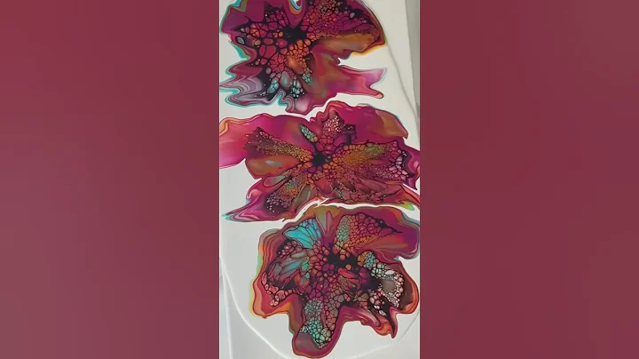 Watercolor Effect with Bloom Technique in Acrylic Pouring #shorts # fluidart