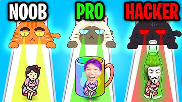 Can We Go NOOB vs PRO vs HACKER In HIDE AND SEEK CAT ESCAPE!? (FUNNY APP GAME!)