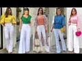 LOOKS CON PANTALONES BLANCOS OUTFITS DE MODA 2022 USANDO PANTALON BLANCO MODA 2022