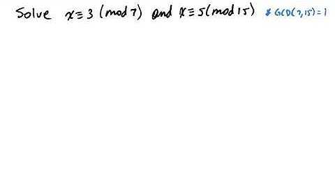 The Chinese Remainder Theorem