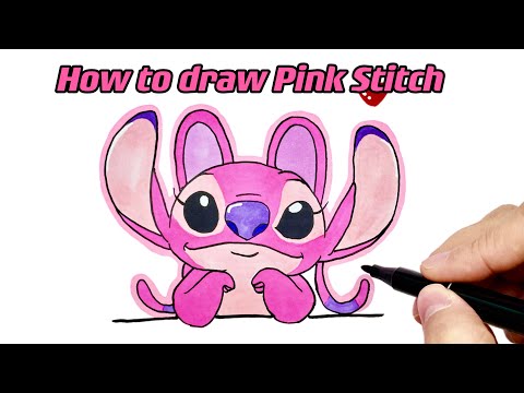 How to Draw Pink Stitch with Colorful Markers