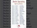 Doctor Specialties in 30 Seconds 🏥 | Learn Fast! #Shorts #nursing #terinding #medical #neet