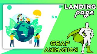 animated landing page using html css and js(gsap) || Greenshock animation library