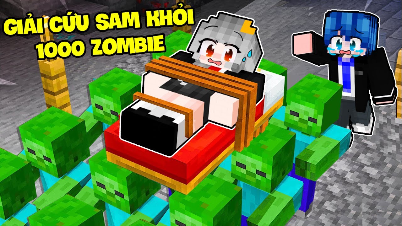 PHONG CẬN THỬ THÁCH 24H GIẢI CỨU SAMMY THOÁT KHỎI 1000 ZOMBIE TRONG MINECRAFT