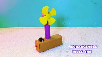 How to make cardboard se table fan DC motor battery mini fan || DC motor project || #viralvideo 