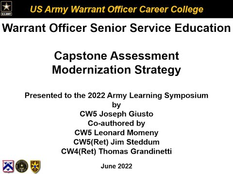 USAWOCC Capstone Assessment Modernization Strategy