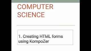 Std 12 Chapter 1! Creating HTML form Using Kompozer lSuresh Thakkar