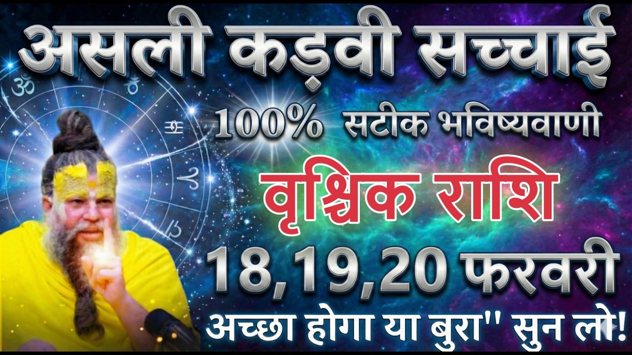 वृश्चिक राशि 17,18,19 फरवरी से जीवन की असली कड़वी सच्चाई सुन लो! जिंदगी बदलेगी। vrischikrashi
