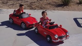 Damon is going to have lots of fun and race these power wheels. we a
mercedes benz 300sl ferrari f12 berlinetta.