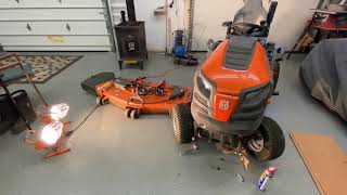 Husqvarna TS354XD Deck Removal, Snow Blade install. 