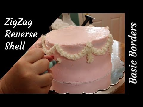 Cake Lessons how to make basic shell borders, reverse shell, and zigzag borders