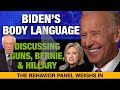 Joe Biden Body Language Discussing Hillary Clinton and & Bernie Sanders