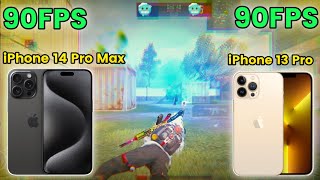 iPhone 14 Pro Max vs iPhone 13 Pro Bgmi Test | 90FPS vs 90FPS | 1v1 Challenge Bgmi #bgmi