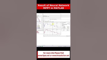 Results of Neural Network MPPT in MATLAB
