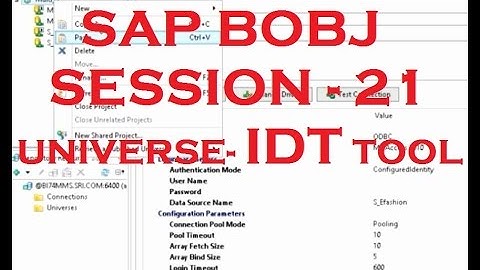IDT Tool - SAP Business Objects Tutorial (BOBJ) 4.0 - Session - 21 - Universe - Part - 14