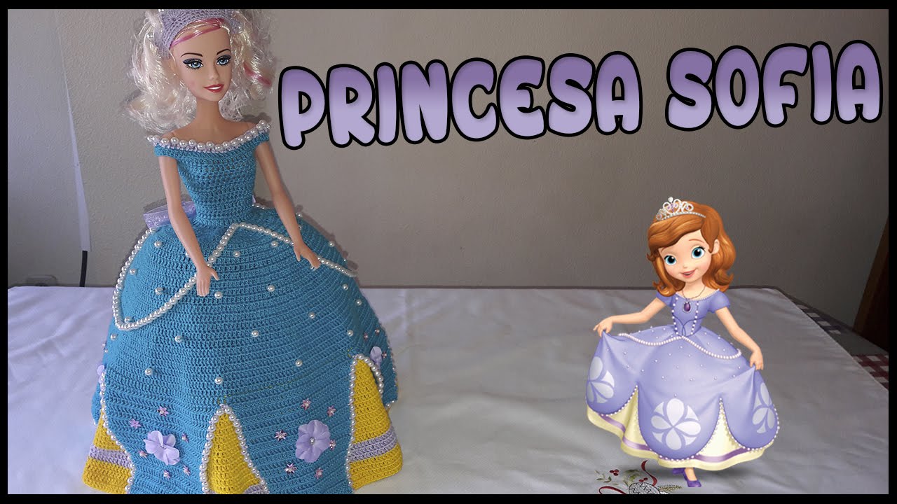 Vestido de la Princesa Sofia a crochet para Muñeca - YouTube